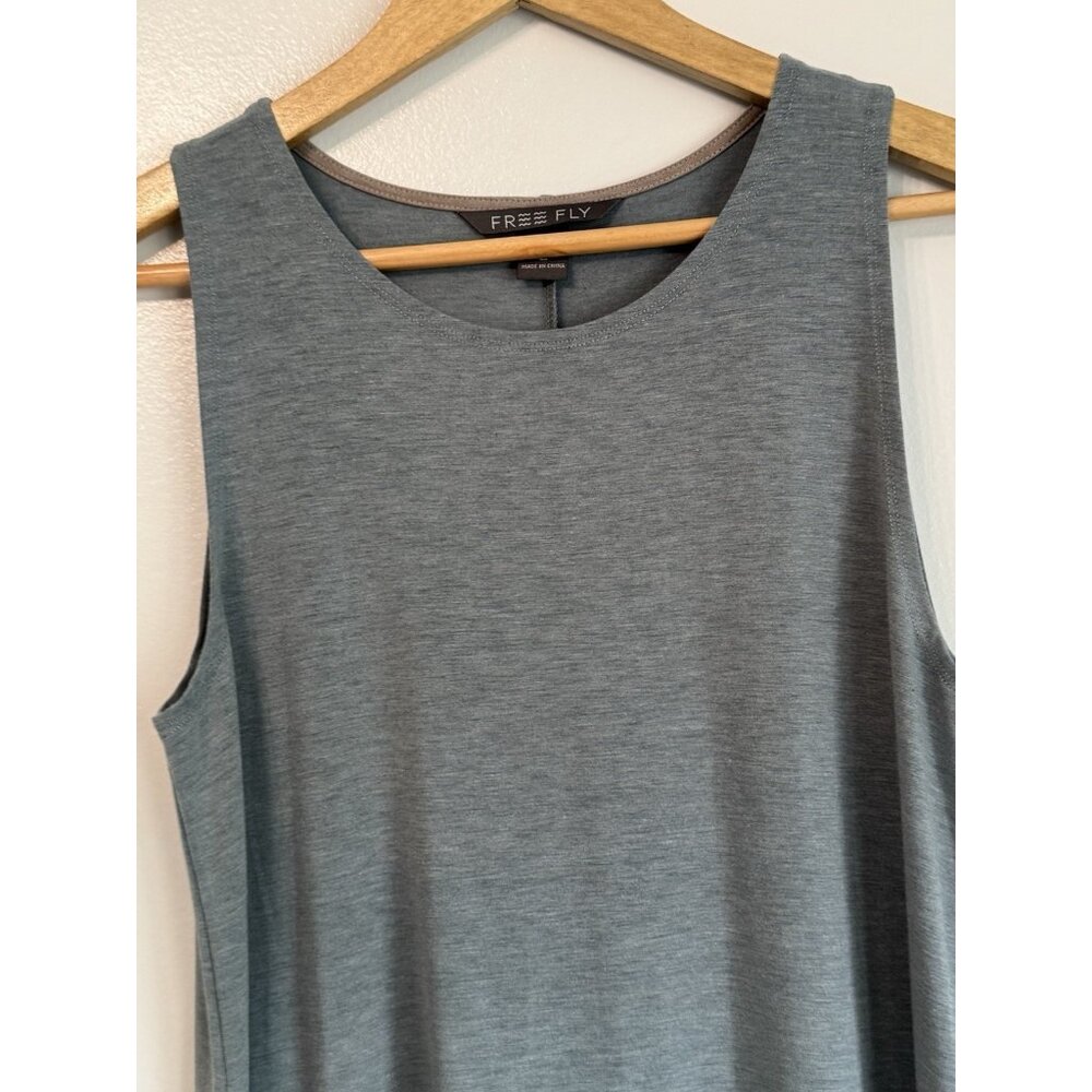 Free Fly Womens UPF 50+ Bamboo Flex Dress Large Heather Coastal Sage Sustainable - Picture 3 of 9